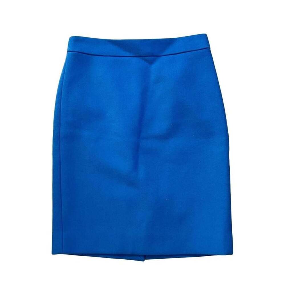 J. Crew No. 2 Pencil Skirt in Wool Blue Size 00 Petite Style 51902